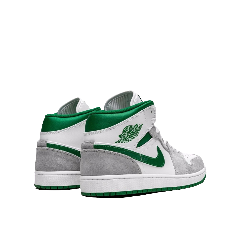 Air Jordan 1 Mid SE, Grey/Pine Green.