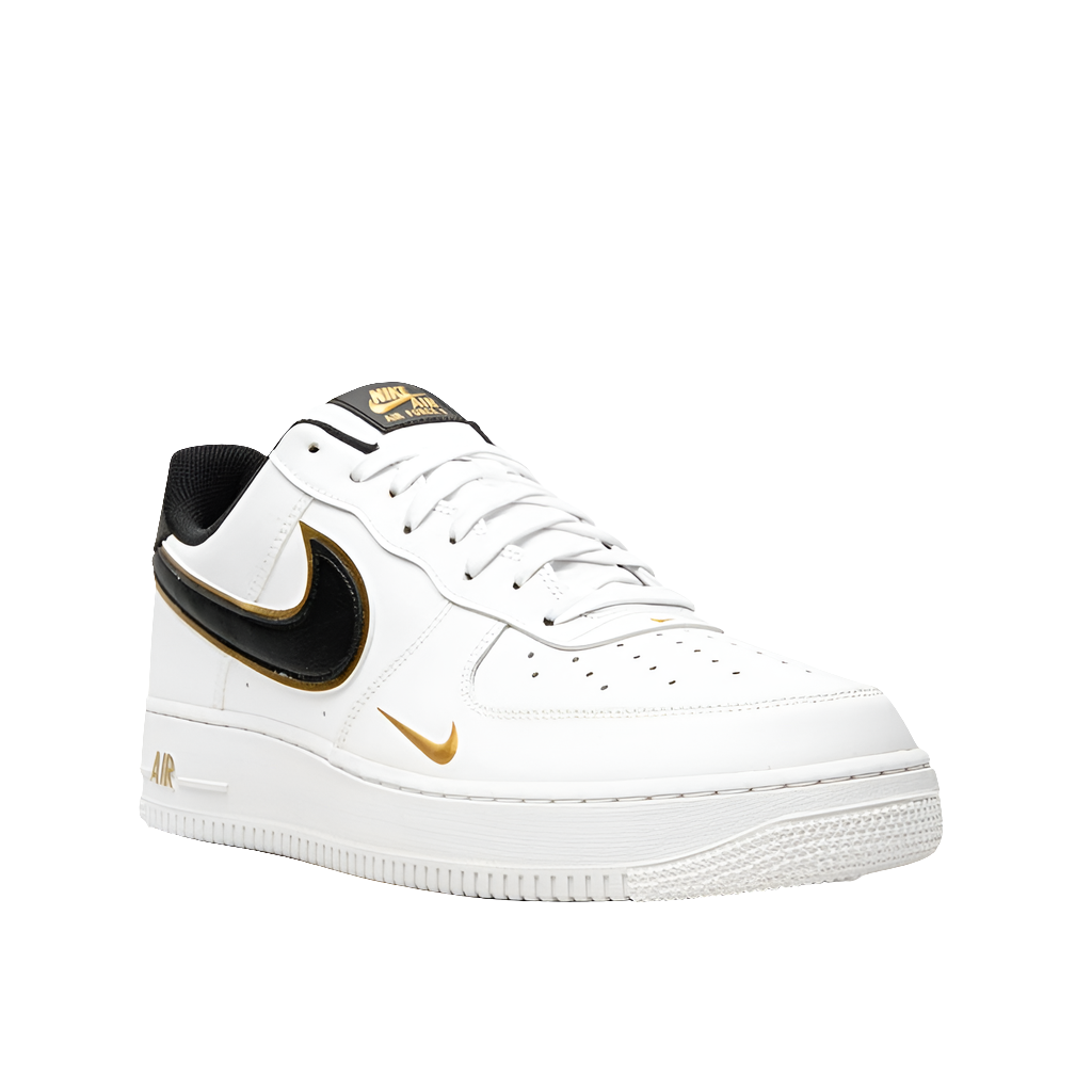Nike Air Force 1 '07 LV8 "Double Swoosh" in White/Black/Gold