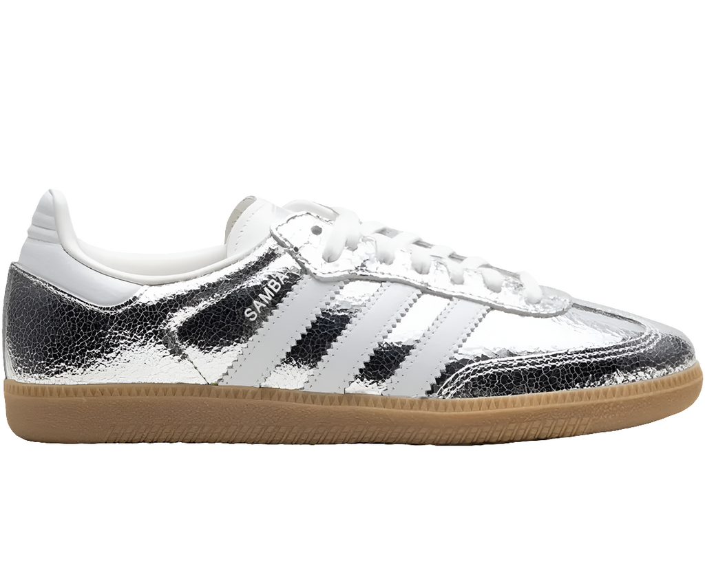 Adidas Samba OG Silver Metallic Cracked Leather