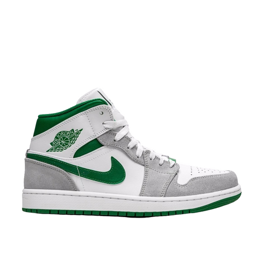 Air Jordan 1 Mid SE, Grey/Pine Green.