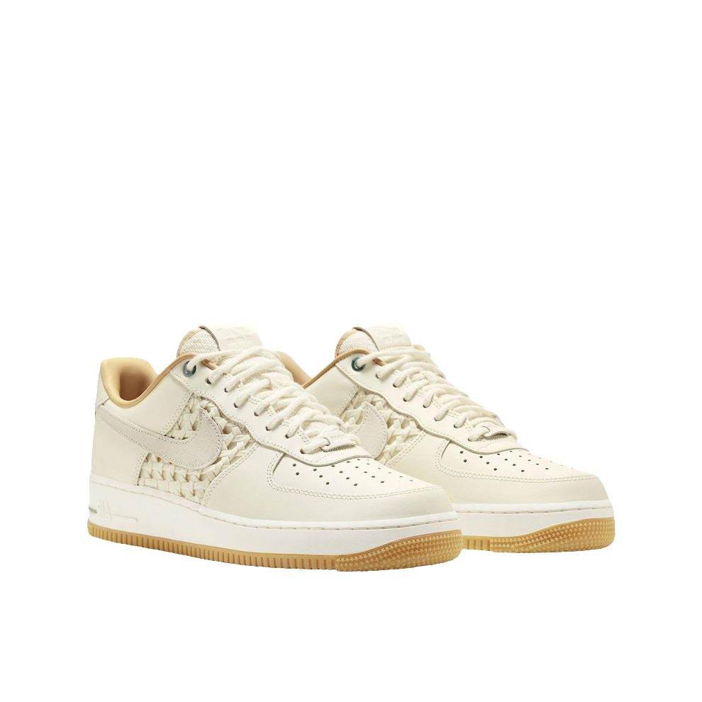 Nike Air Force 1 Low “NAI-KE” Roster Expands With A Cream-Colored, Partly-Woven Style