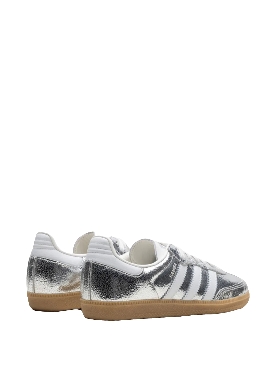 Adidas Samba OG Silver Metallic Cracked Leather