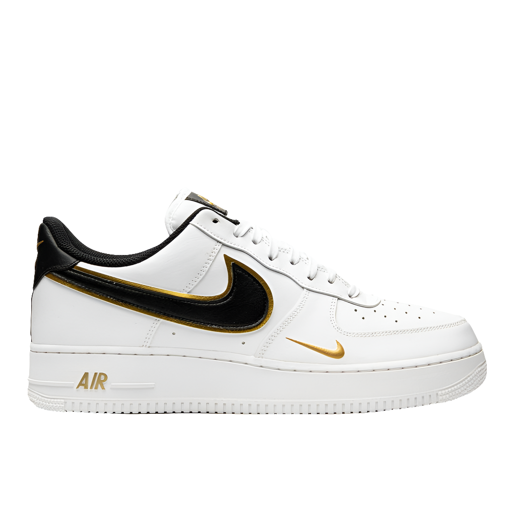 Nike Air Force 1 '07 LV8 "Double Swoosh" in White/Black/Gold