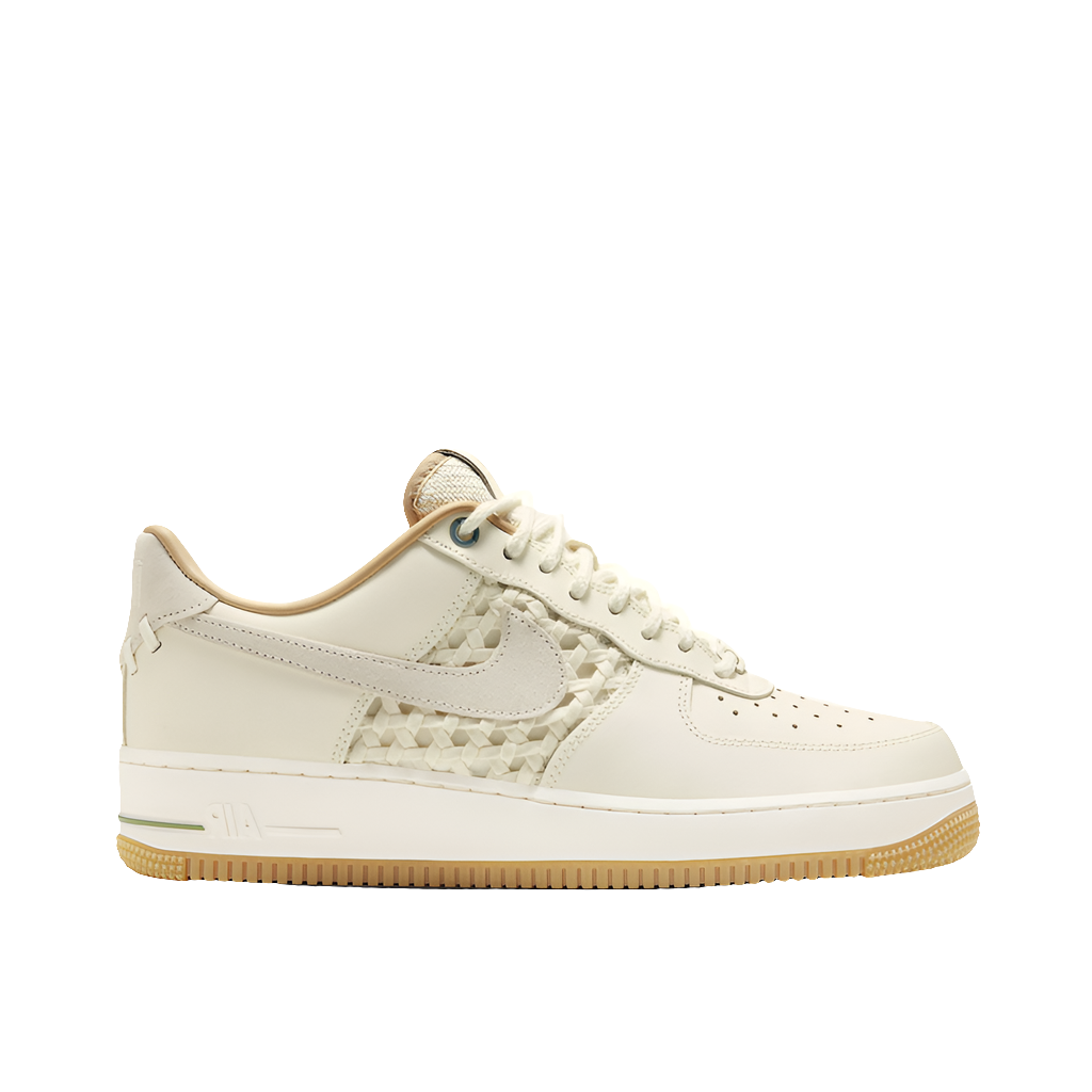 Nike Air Force 1 Low “NAI-KE” Roster Expands With A Cream-Colored, Partly-Woven Style