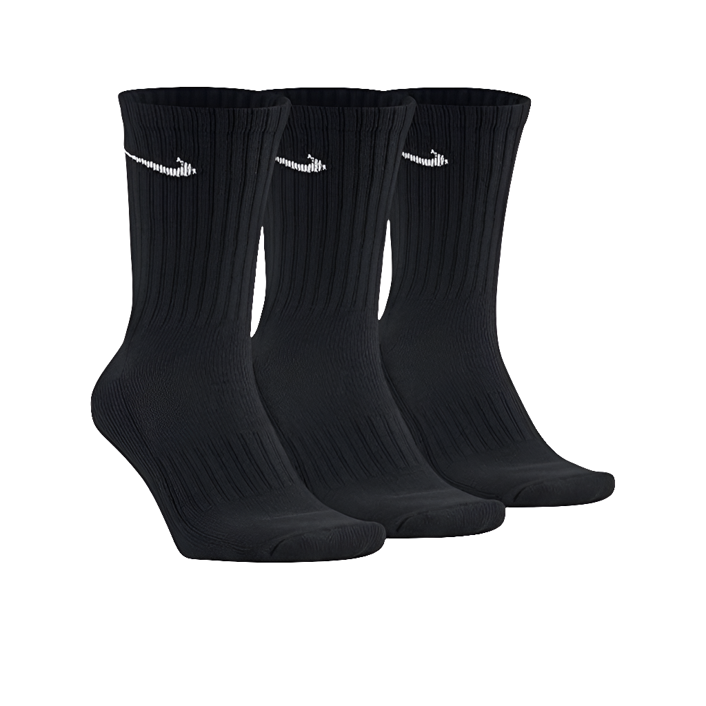NIKE CUSHIONED CREW SOCKS X10 BLACK