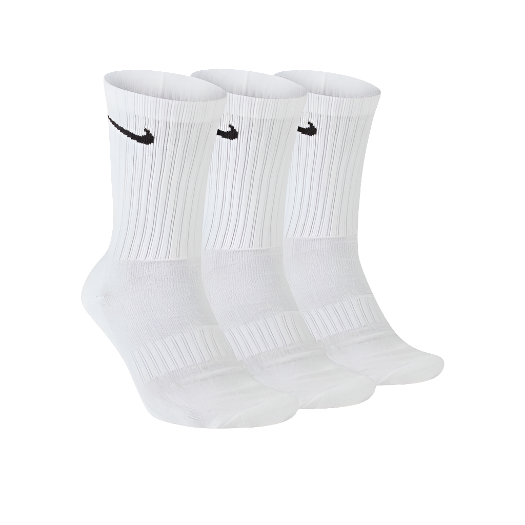 NIKE CUSHIONED CREW SOCKS X10 WHITE