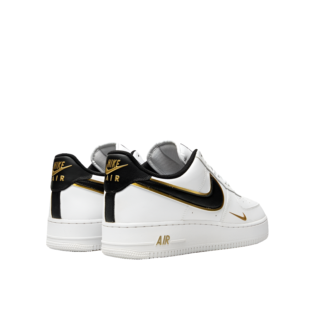 Nike Air Force 1 '07 LV8 "Double Swoosh" in White/Black/Gold