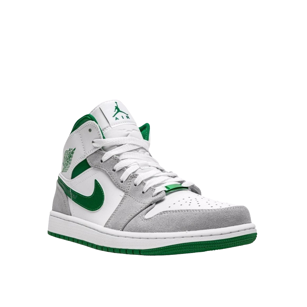 Air Jordan 1 Mid SE, Grey/Pine Green.