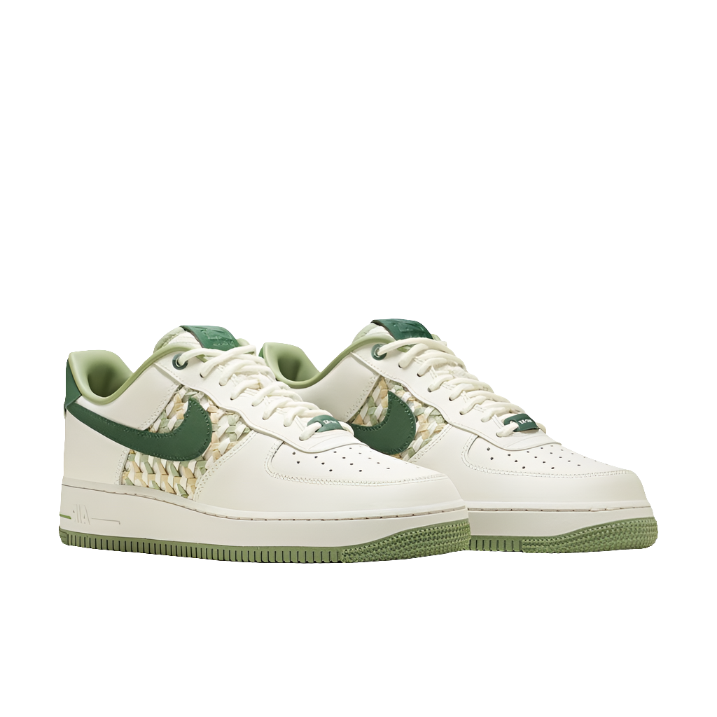 Nike Air Force 1 Low "NAI-KE" in a green woven