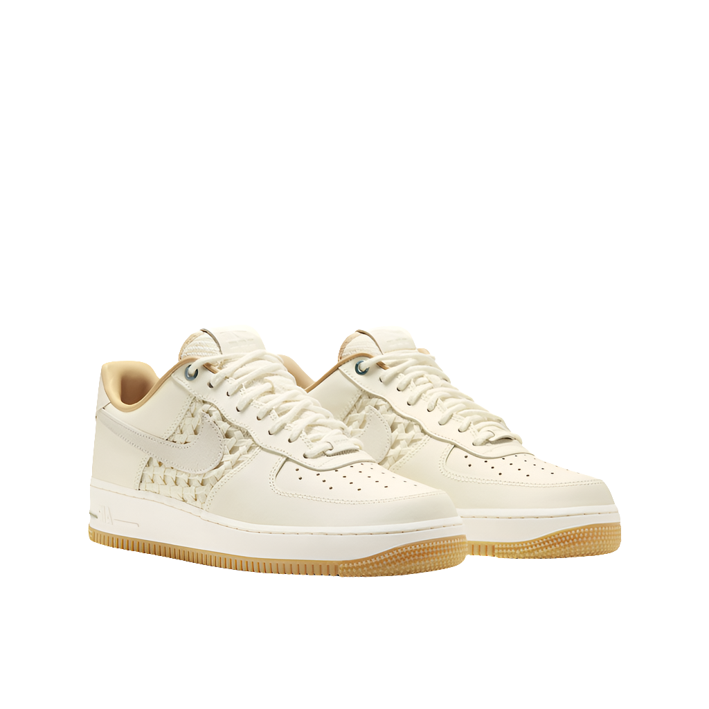 Nike Air Force 1 Low “NAI-KE” Roster Expands With A Cream-Colored, Partly-Woven Style