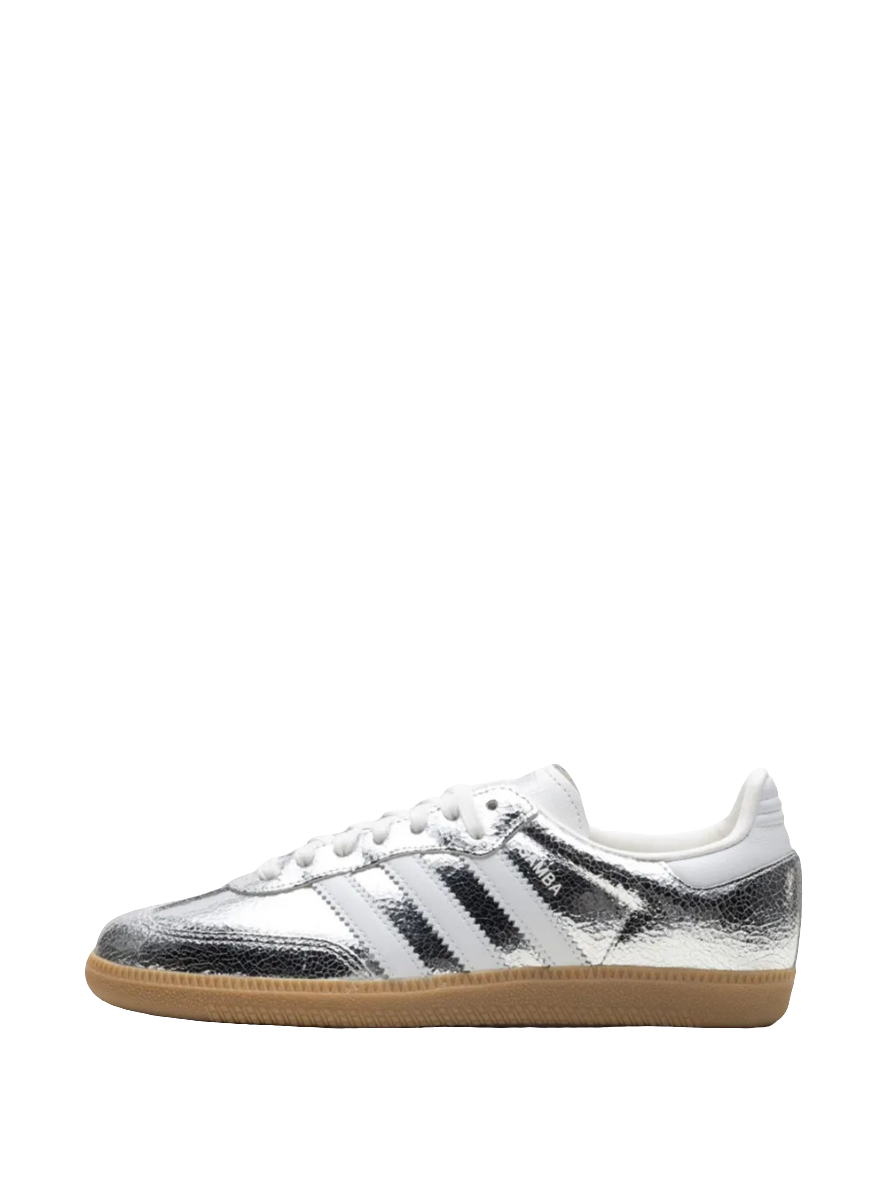 Adidas Samba OG Silver Metallic Cracked Leather