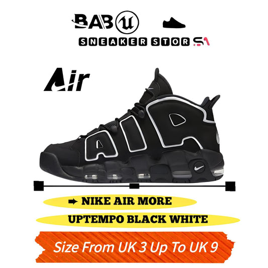 Nike air more "uptempo black white"